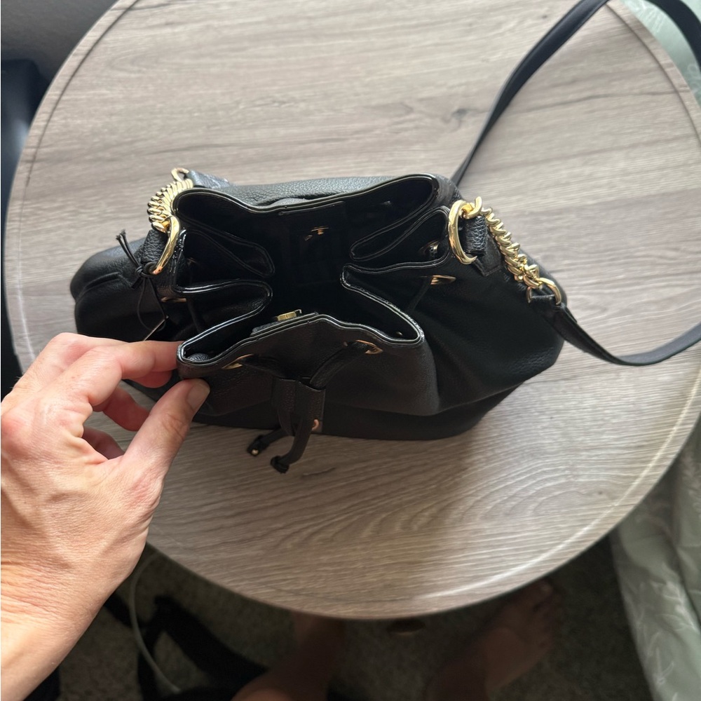 Victoria Secret Black Shoulder Bag with Gold Details